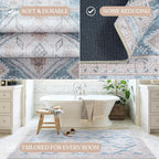 Washable Area Rug. Modern Farmhouse. Vintage. Turkish. Bohemian. Distressed. - Image 5