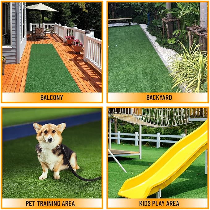 Ottomanson Artificial Grass Turf 22" x 24' Indoor Outdoor Faux Grass Rug - Image 6
