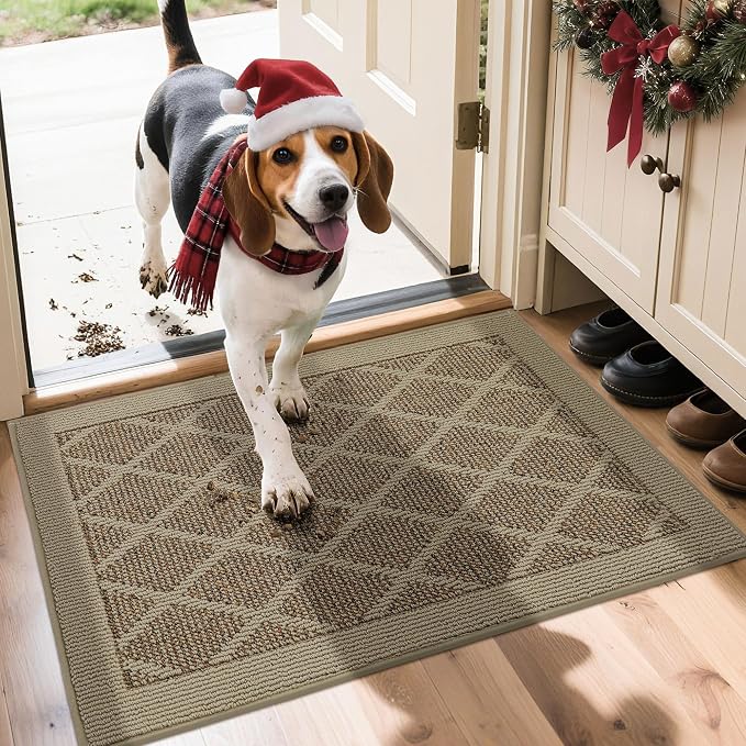 COSY HOMEER Non-Slip Door Mat 20"x32", Entryway Rugs Low Profile Absorbent Dirt by COSYHOMEER