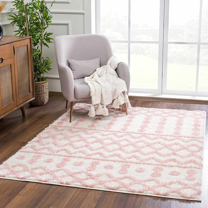 Hauteloom Tilos Moroccan Farmhouse Small Shag Area Rug Door Mat - Image 7