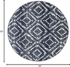 SAFAVIEH Adirondack Collection 6' Round Navy/Ivory ADR131N Modern Diamond - Image 2