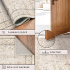 Washable Ivory Living Room Rug, 8x10 Non Slip Area Rugs - Image 4
