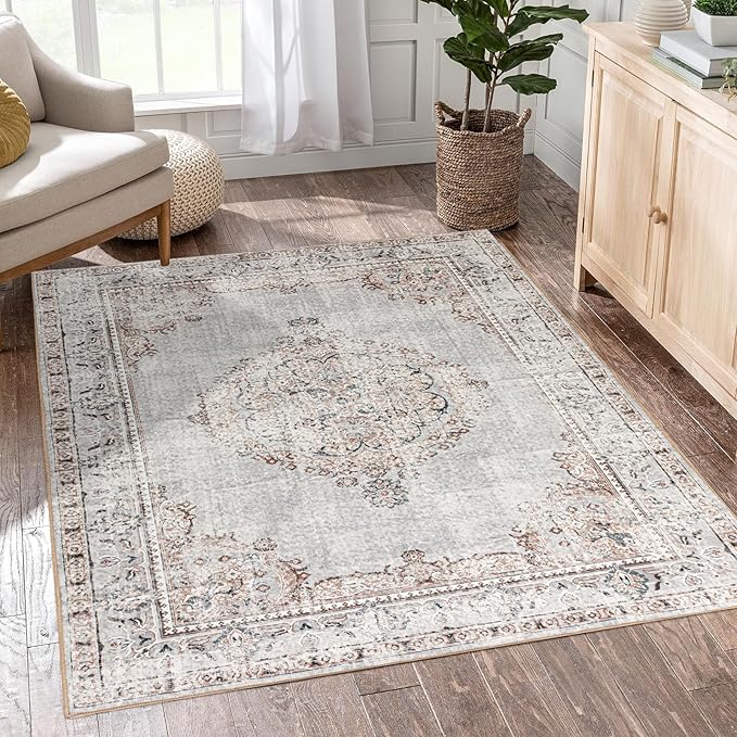Easy-Going Area Rug 4x6 Washable Boho Rugs by Easy-Going