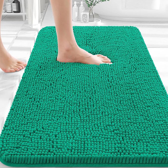 OLANLY Bathroom Rugs 30x20, Extra Soft Absorbent Chenille Bath Rugs, Rubber by OLANLY