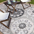 CAMILSON Indoor Outdoor Rug 5x7 Bohemian Medallion Floral Area Rugs - Image 5