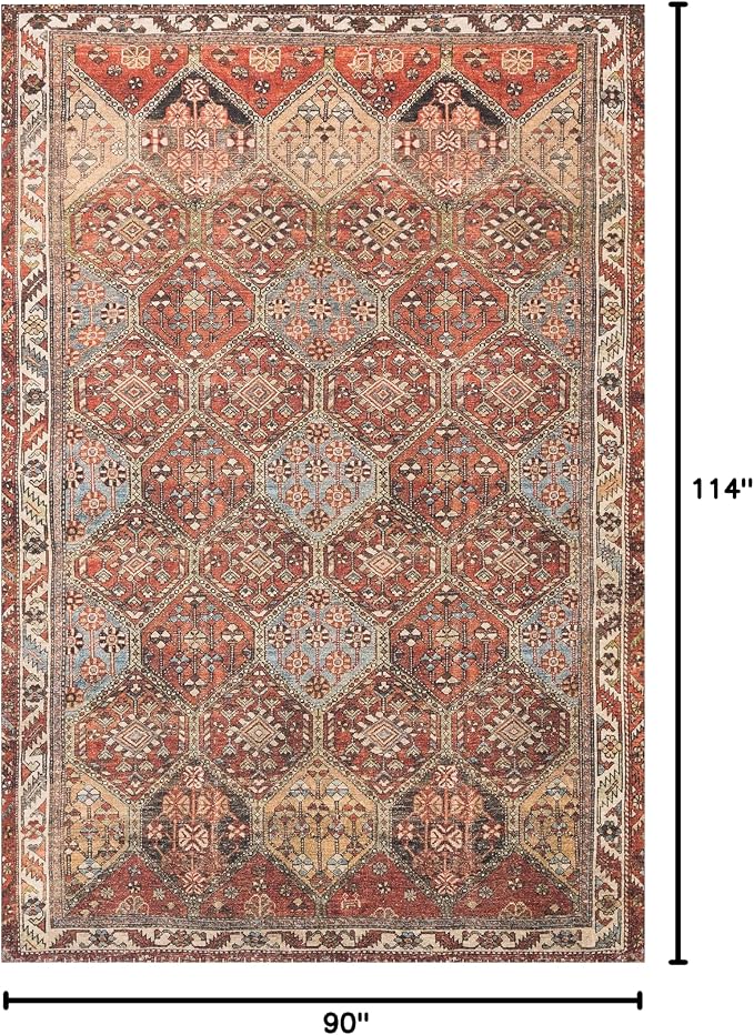 Loloi Loren Collection LQ-16 Spice/Multi 7'-6" x 9'-6" Area Rug - Image 3
