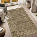 HelloTree Vintage Area Rug 3x5 Brown Entryway Office Washable Carpet Non Slip by HelloTree