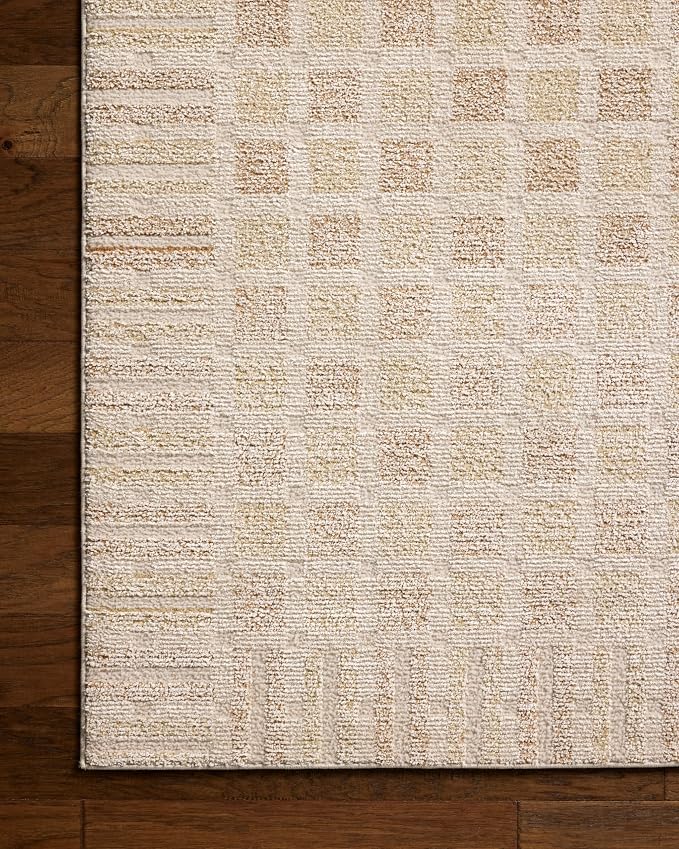 Loloi Chris Loves Julia Calvin Collection CLV-03 Bone/Natural 5'-3" x 5'-3" - Image 7