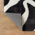 Rugshop Abstract Wavy Shag Runner Rug Anthracite Dark Gray 2' 3" x 8' Perfect - Image 5
