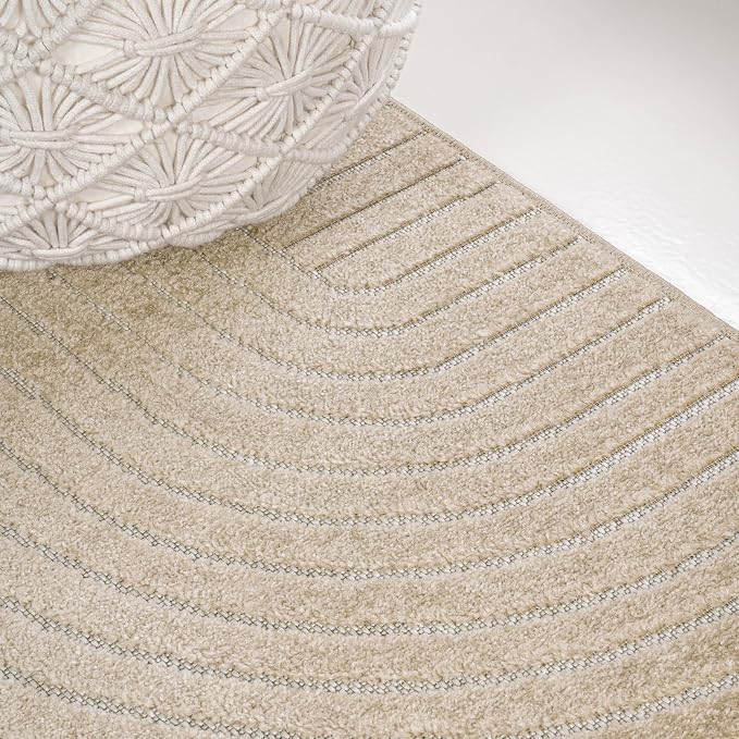 JONATHAN Y Hallie High-Low Curve Beige/Cream 5x8 Indoor/Outdoor Area Rug - Image 10