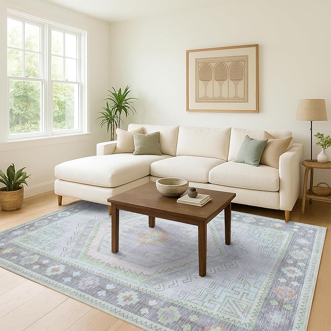 Fame Living Washable Area Rug. Modern Farmhouse. Vintage. Turkish. Bohemian. - Image 3