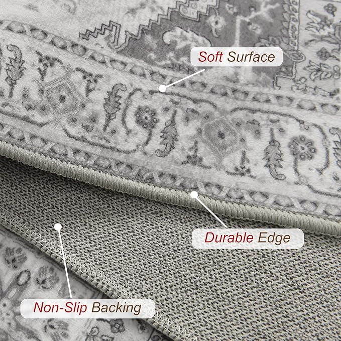 XWZO Runner Rug 2x10ft for Long Hallways, Washable Non-Slip Low Pile Area Rug - Image 4