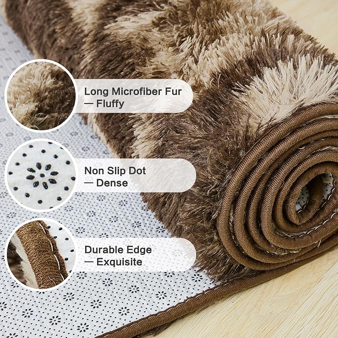 Andency Soft Area Rugs for Living Room Bedroom, 4x6 Fluffy Shaggy Bedside Rug - Image 6