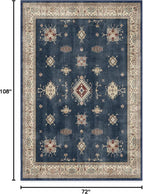 RUGGABLE Washable Vintage Area Rug – Verena Sapphire 6x9, Stain-Resistant - Image 3