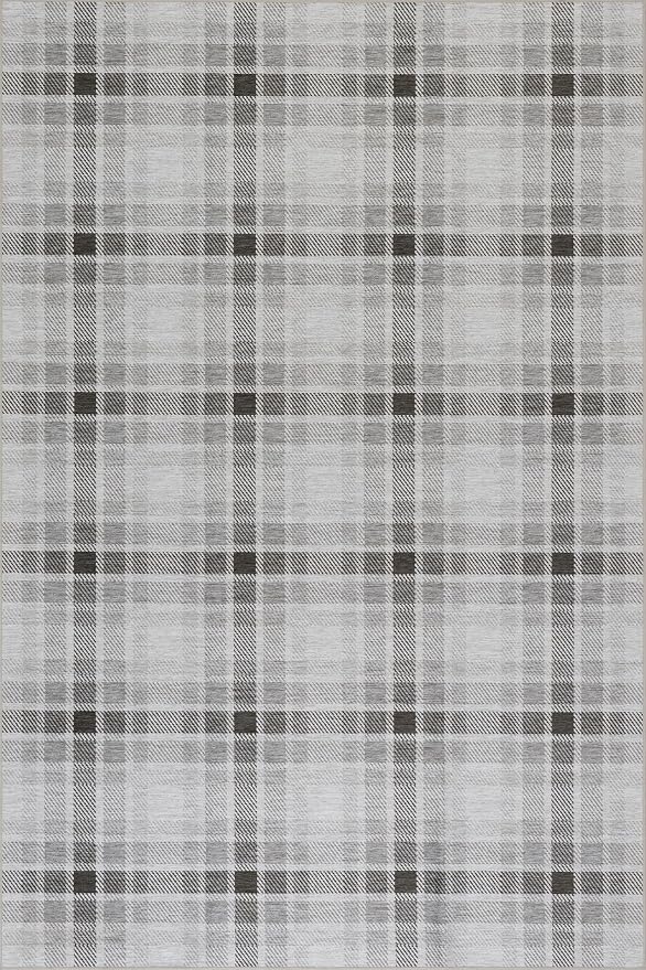 Dash & Albert Andri Plaid Black Machine Washable Rug, Runner-2.5 X 8 Feet by DashAlbert