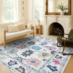 Fame Living Colorful Oushak Runner Rug, Modern Runners, Small Throw Rugs - Image 8