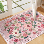 DUKINO 2x3 Rugs for Entryway, Floral Indoor Washable Door Mat, Non Slip Boho - Image 3