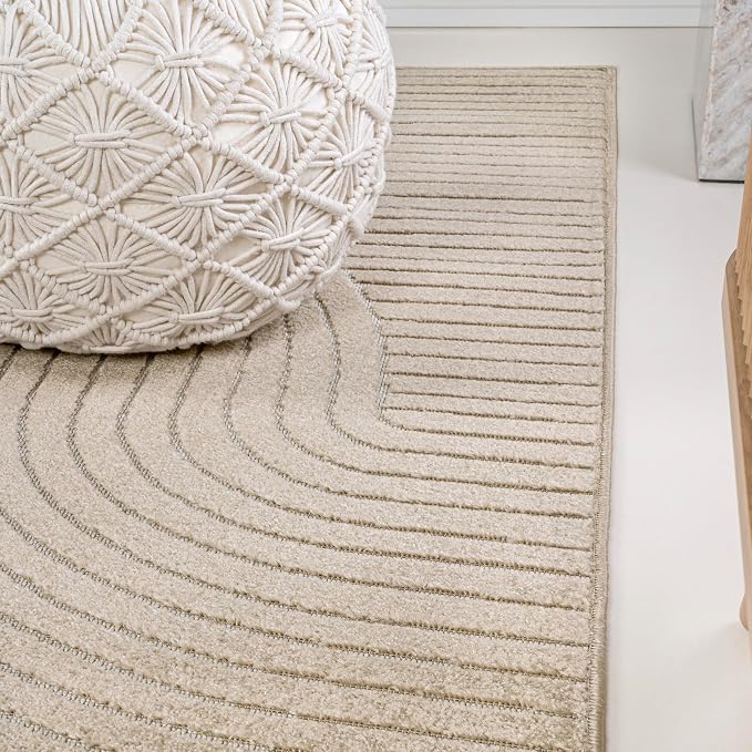 JONATHAN Y Hallie High-Low Curve Beige/Cream 8x10 Indoor/Outdoor Area Rug - Image 7