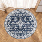 VK VK·LIVING Round Washable Rug 5'Ft Vintage Machine Washable Area Rugs - Image 8