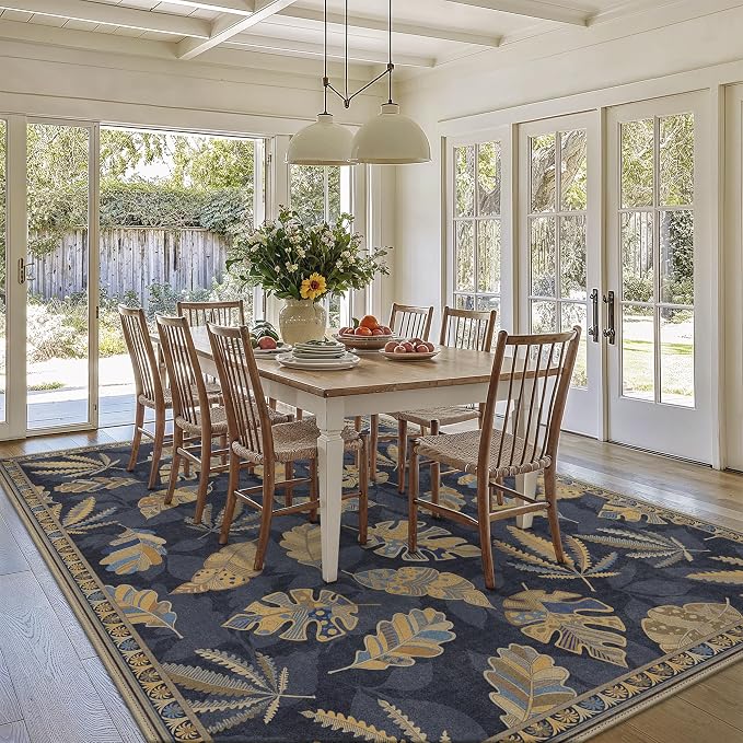 GENIMO 8x10 Area Rugs for Living Room, Machine Washable Non Slip Vintage Retro - Image 3