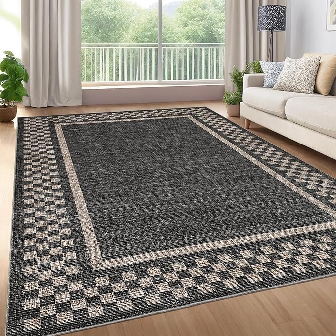 GarveeHome 4x6 Rug Small Washable Living Room Rug Modern Bordered Area Rugs - Image 8