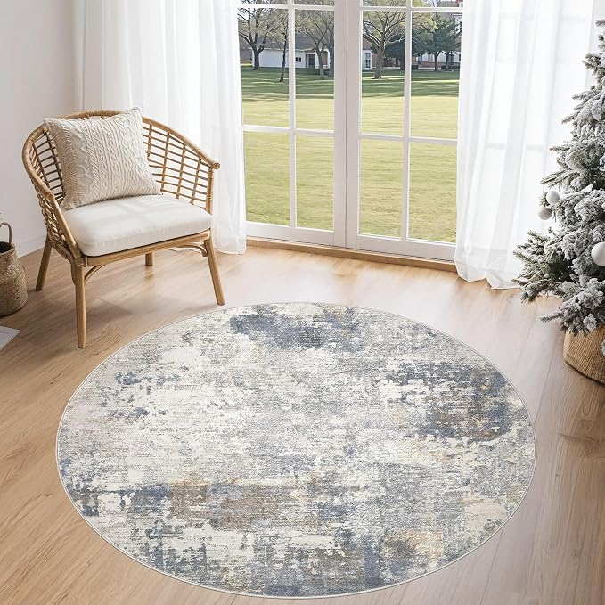 4ft Round Area Rug Living Room Rugs by UERMEI