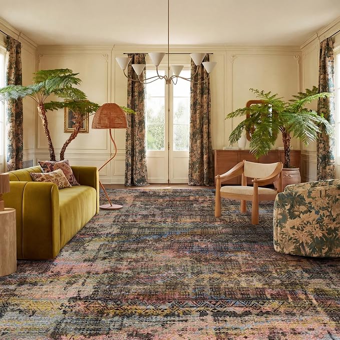 Kokia Abstract Area Rugs 8x10 Bedroom Soft Living Room Rugs Washable Distressed by Kokia