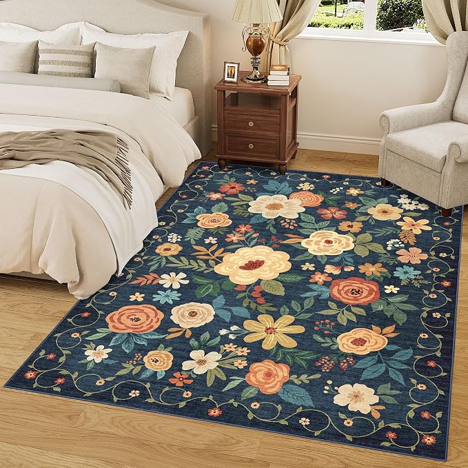 DUKINO 8x10 Area Rug, Floral Rugs - Image 5
