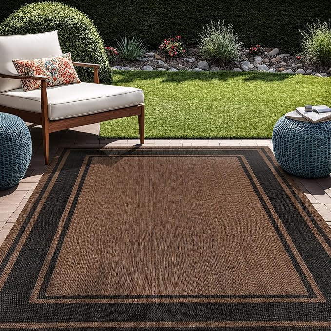 Beverly Rug Large Outdoor Rug 10x14 Modern Bordered Area Rugs by BeverlyRug