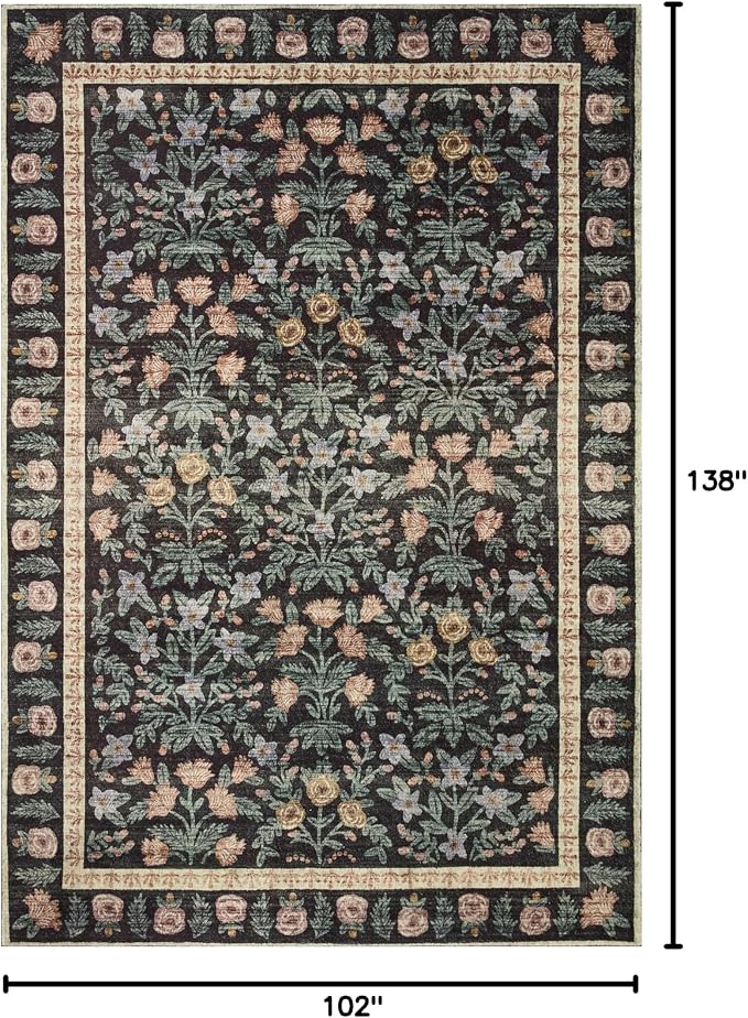 Loloi Rifle Paper Co. Eden Collection EDE-02 Mughal Garden Black 8'-6" x 11'-6" - Image 2