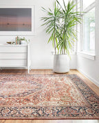 Loloi Layla Collection LAY-08 Red/Navy 2'-3" x 3'-9" .13" Thick Accent Rug by Loloi
