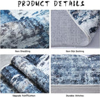 Rugcomf Area Rug 5x7 Washable Rug Boho Soft Abstract Pattern Non-Slip - Image 6