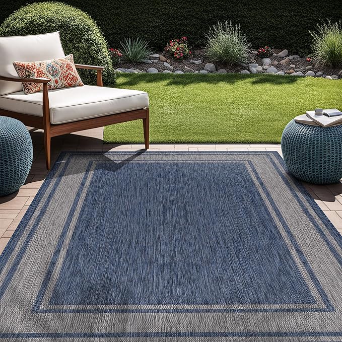 Beverly Rug Outdoor Rug 5x7 Modern Bordered Area Rugs by BeverlyRug