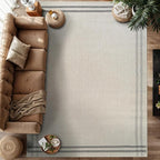 Easy Jute Rugs 6x9 Bordered Bone Color Living Room Indoor Outdoor Area Rug - Image 8