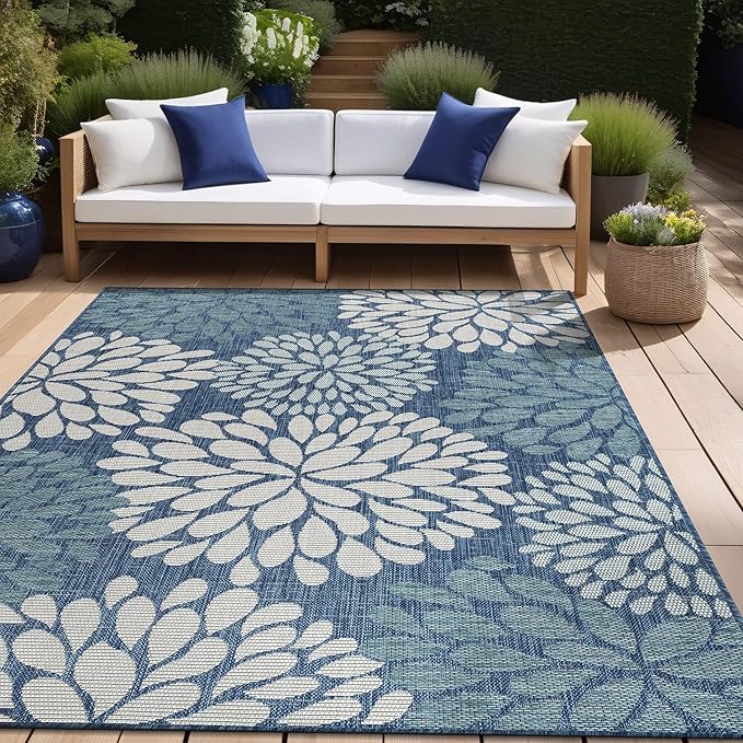 Beverly Rug Outdoor Rug 8x10 Modern Exotic Tropical Leaf Area Rugs - Image 7