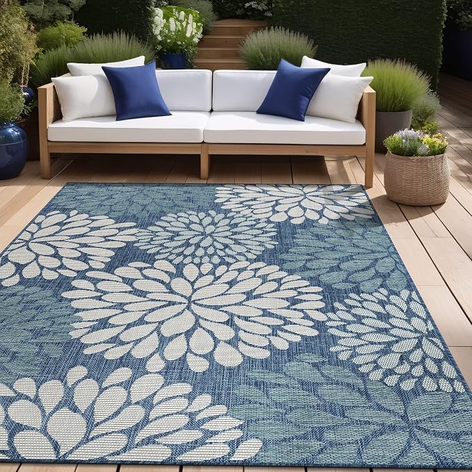 Beverly Rug Outdoor Rug 5x7 Modern Exotic Tropical Leaf Area Rugs - Image 5