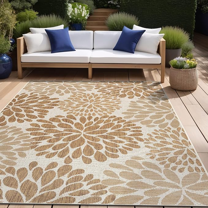Beverly Rug Outdoor Rug 6x9 Modern Exotic Tropical Leaf Area Rugs - Image 5