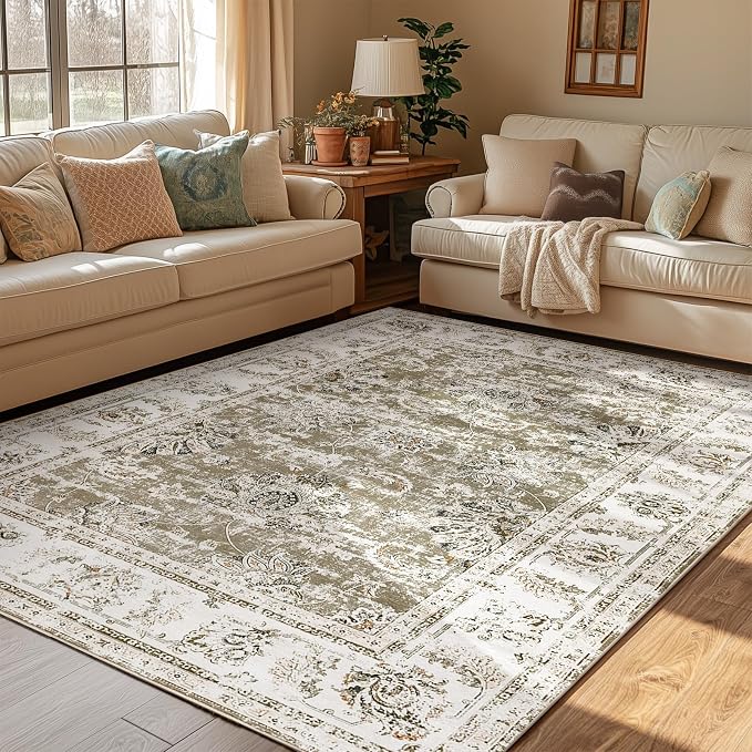 jinchan Fiora Vintage Floral 5x7 Area Rugs by JINCHAN