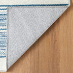 Dash & Albert Ellington Stripe Blue Machine Washable Rug, 6 X 9 Feet - Image 4