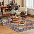 Washable Area Rug 8' x 10' Vintage Traditional Persian Mat - Image 2