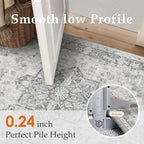 Gray 5x7 Area Rug Washable Vintage Living Room Carpet Non Slip Retro Distressed - Image 7