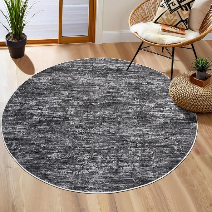RUGSREAL 3x3 Round Area Rug Small Washable Circle Rug Non Slip Stain Resistant - Image 2