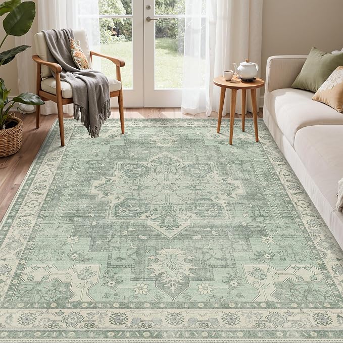 GENIMO 8x10 Area Rugs for Living Room, Machine Washable Non Slip Vintage Rugs - Image 8