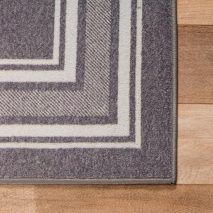 Beverly Rug Non Slip Area Rugs 2x7 Modern Bordered Non Skid Rubber Backing Soft - Image 7