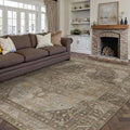 6x9 Brown Washable Vintage Area Rug by WondRg