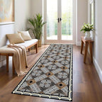 Classic Geometric Runner Rug, Greek Key Print Runners Rugs, Vintage Moroccan - Image 4