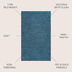 JONATHAN Y Haze Solid Low-Pile Turquoise Indoor Area Rug 8x10, Minimalist - Image 2