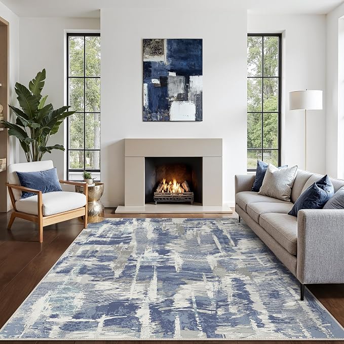 Washable Rug 8x10 Area Rug for Living Room Bedroom, Large Modern Abstract Rug - Image 6