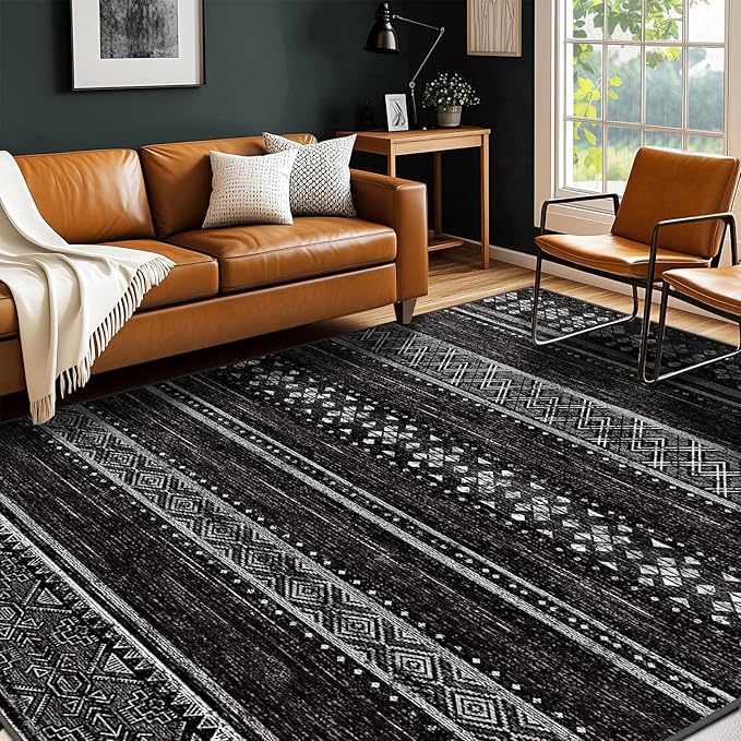 BESTSWEETIE 9x12 Area Rugs for Living Room Washable Moroccan Farmhouse Neutral - Image 2