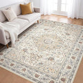 5x8Ft Area Rug Living Room: Washable Boho Large Neutral Vintage Soft Rugs Stain by LOONGRUG
